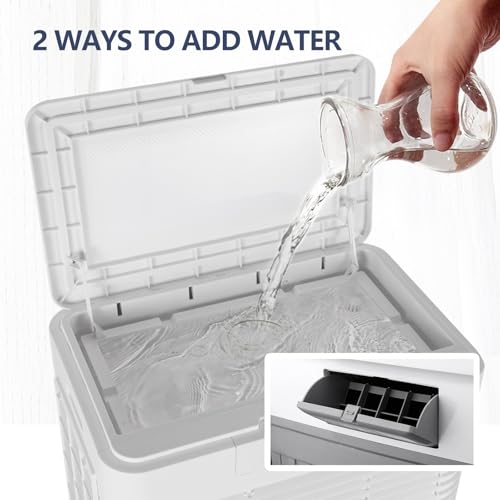 Enfriador de aire evaporativo portátil – Enfriador de pantano de 3 velocidades, 50 L/13.2 galones de aire acondicionado al aire libre para uso comercial, refrigeración eficiente para fábricas y patios