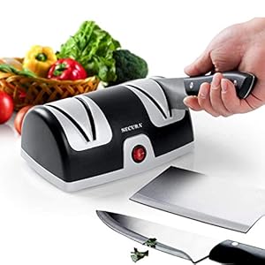 Secura Electric Knife Sharpener, 2-Stage Kitchen Knives Sharpening System Quickly Sharpening Black