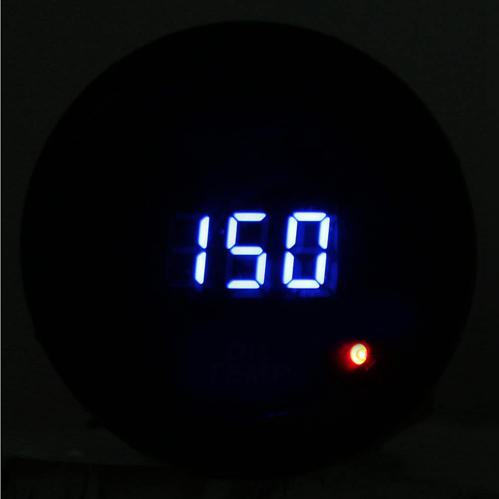 Akozon Termometro Olio 52 mm LED Blu Indicatore Temperatura Digitale per Auto