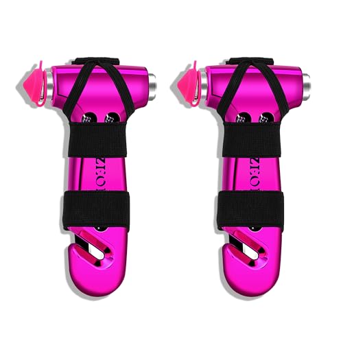 SZEOF Safety Hammer Cute with Window Breaker and Seat Belt Cutter,Car Emergency Escape Hammer,Escape Tool,Pink,2PCS