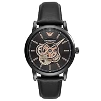 Emporio Armani Men's Skeleton Automatic Watch, AR60012, Black, 43 mm