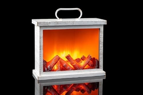 Nataluna Lanterna Bianca Eff.Camino 29x13x25cm