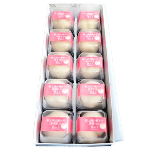 果肉と生クリーム入り生菓子「桃ふく」10個/ お菓子餅 白あん 福島県 特産品 No.004