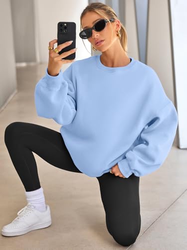 Image of EFAN Womens Oversized Sweatshirt Crewneck Sweater Casual Fall Outfits 2026 | Fleece Lined Stretchy Hoodies Basic Comfort Clothes Loose Maternity Workout Gym Lounge Wear Winter Airport Fashion