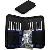 GXGM 17 Stück Lockpicking Set, Dietrich Set Komfort-Sicher Hand, für Anfänger und Profis Schlosser (Schwarz)