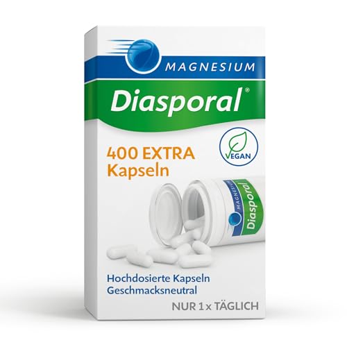 Magnesium-Diasporal 400 EXTRA Kapseln | Hochdosierte 400 mg Magnesium Kapseln | Vegan geschmacksneutral und leicht zu schlucken | Ideal bei erhöhtem Bedarf | Glutenfrei und laktosefrei | 20 Stück