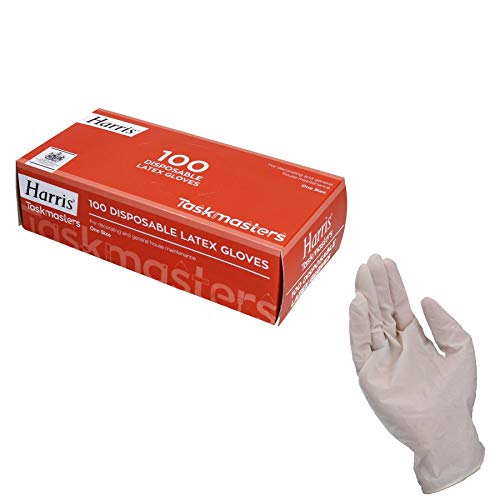 AB Tools Medium Transparent Clear Disposable Latex Gloves 100 Gloves 50 Pairs per Box