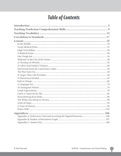 Shell Education SEP50246 Comprehension And Critical Thinking 6Th Grade – Sixth Grade Workbook thumb #2