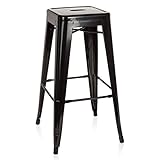 barhocker metall holz Das pulverbeschichtete Stahlgestell des Sitzhockers ist besonders robust; Die Oberflächen sind leicht zu reinigen