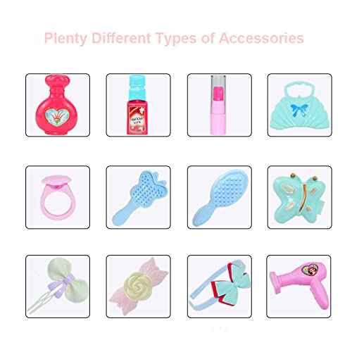 Joysae 2 In 1 Kids Suitcase Playset, Beauty Vanity Or Kitchen Playset, Kids Pretended Playset Comes With Light And Sound, Various Accessories, Best Gift For Kids #TOP5