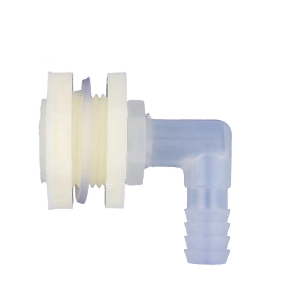 1 zestaw ABS 1/2 cala do 6,4 ~ 20 mm kolanko złącze zbiornika na wodę akwarium ogród wąż nawadniający rura przegubowa adapter 90 stopni (1l2-11,1 mm)