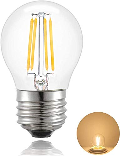 Ampoules à filament LED à vis Edison style vintage E27 2W lumière G45 petit globe 360 ​​lampe à angle de faisceau 2700-3000K blanc chaud 25W remplacement incandescent, 4w, 1 paquet Cover