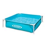Intex 4 Foot x 12 Inch Miniature Durable Vinyl Outdoor Above Ground Frame Kiddie Swimming and Teaching Baby Pool for Ages 3 and Up, Blue