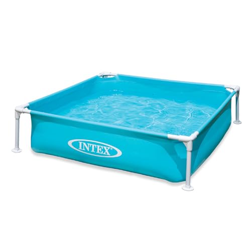 Intex 4 Foot x 12 Inch Miniature Durable Vinyl Outdoor Above Ground Frame Kiddie Swimming and Teaching Baby Pool for Ages 3 and Up, Blue