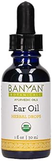 Banyan Botanicals Ear Oil – Organic Herbal Drops with Ashwagandha, Bilva & Garlic – Soothing and Comforting for The Ears – 1 oz – Non GMO Sustainably Sourced No Sting