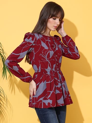 Image of Sheetal Associates Women's Top Shirt Stylish Trendy for Girls | Floral Printed Top | Lightweight Day Comfort