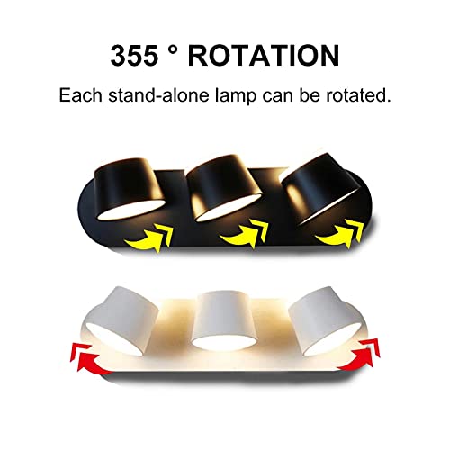 Lámpara de pared LED 24W techo hogar moderno dormitorio cabecera negra 5