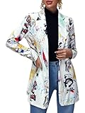 Floerns Women's Casual Long Sleeve Pop Art Colorful Blazer Graphic Work Suit Jacket Multi 1 L