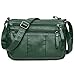 Volcanic Rock Washed Soft PU Leather Purses Handbags Shoulder Bags For Women(30-93#-Green)