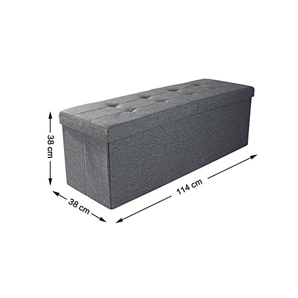 Zedelmaier Stool with Storage Space Foldable Chest Removable Lid 114 x 38 x 38 cm - Image 8