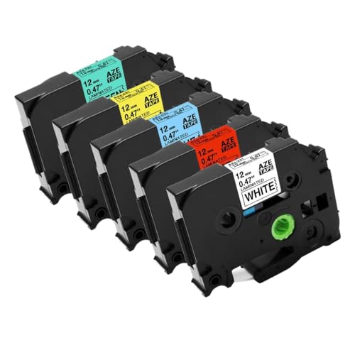 5pk�u���b�N�I���z���C�g���x���e�[�vP3100 E1000 Pro���{�����x�����[�J�[�v�����^�[TZE-231 TZE-631�ƌ݊���(5pcs Mxied Colors)