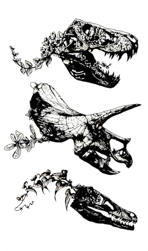 Dinosaur skeleton thousands of years old 4X8 in MEGADEE Tattoo Sticker Body Arm Leg Body Art Beauty Makeup Cool Removable Waterproof Tattoo Sticker Great as happy gift (Tattoo Sticker 060)