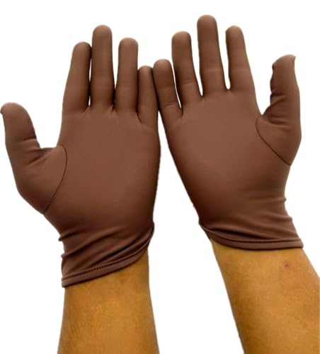 Image of Aone Premium Microfiber Lint Free Brown Hand Gloves 1 Pair Anti-Smear /Anti-Fingerprint for Quality Check /Scratch-free Handling for Jewellery /Diamond /Gemstone, Watch Boutique, Sun & Dust Protection