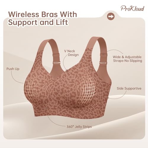 Image of ProKloud Jelly Bras for Women No Underwire Wireless Bra with Support and Lift Full Coverage Plus Size Comfy Seamless Bra