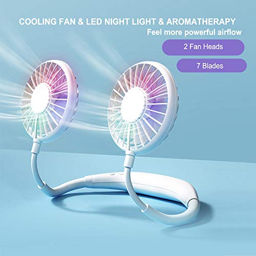 Andoer Ventilador de resfriamento portátil pendurado no pescoço Ventiladores preguiçosos com fita pa