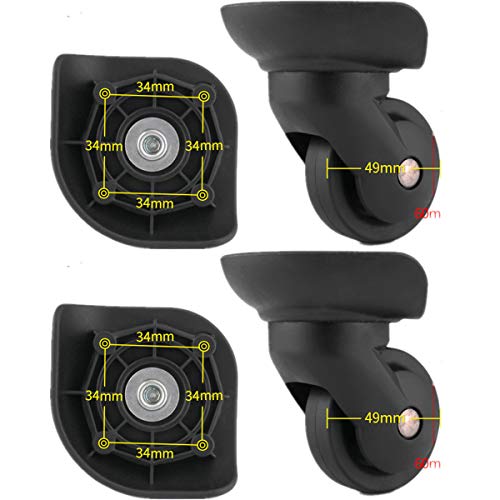 Luggage Wheels, 360 Degree Swivel Luggage Mute Wheel Suitcase Replacement Repair Wheels Parts Spinner(Color:2 Pair/Set)