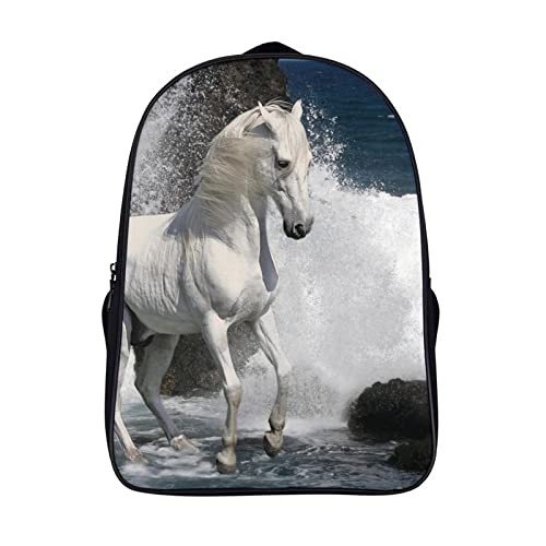 Sac à dos cheval pour enfants et adultes | Noir casual 40x28x16cm