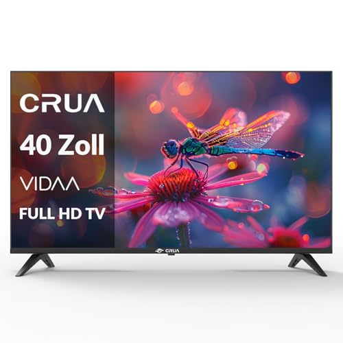 CRUA VIDAA Smart TV,101(40 Inch) TV,1920x1080P Full HD TV,LED TV with HDMI/USB/AV IN/Triple Tuner DVB-T2/T/C/S2/Compact and Smart for Your Home,Black [Energy Class E]