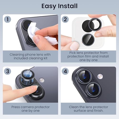 Image of Lensarmor Compatible With Black iPhone 17 Camera Lens Protector - 9H Tempered Glass, Premium iPhone 17 Lens Cover, Scratch Resistant, Flash-Friendly Camera Protector