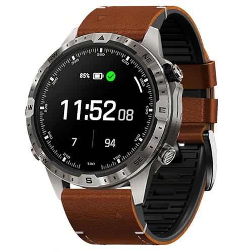 Correa de cuero rápida 22mm para Garmin 47mm miniatura 1