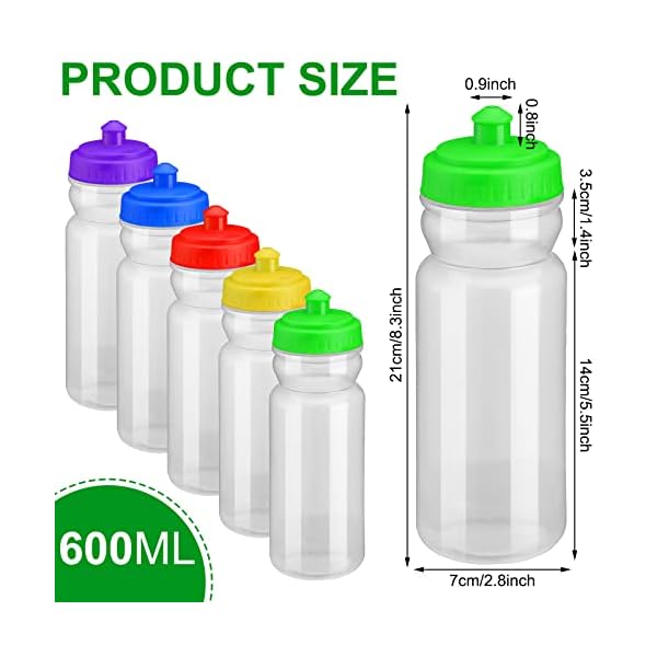 100 Pack Water Bottles Bulk 20 oz Reusable Plastic Water Bottles with Pull Top Cap Dishwasher Safe Sports Drinking Bottle for Fitness, Hiking, Cycling, or Gym Workout - Image 3
