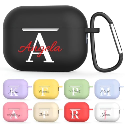 Custom Personalized Name-Text for AirPods Pro 3 Case(2025),Soft TPU Protective Case for Apple AirPod Pro 3rd Generation Cases with Keychain (Airpods Pro 3 Case)