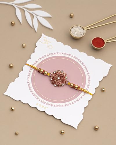 Image of HYPERFOODS Rakhi With Chocolates Rakhi For Brother Chocolates Gift Pack Hamper Chocolates Gift Pack Chocolates With Rakhi Single Rakhi For Brother Ferrero Rocher Pack Of 24 Red Flower Rakhi Set,300 G