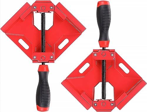 90 Degree Wood Corner Clamp 4-Pack 90u00b0 Corner Clamps For Woodworking - Aluminum Alloy, 5.5" Right Angle Jigs For DIY Projects 90 Degree Angle Clamp