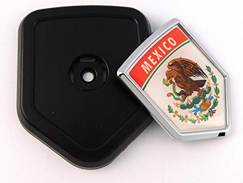 Image of Mexico MX State flag car truck black Shield Grill Badge grille mount emblem country state