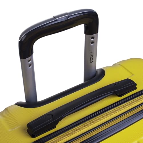 Image of ITACA Juego Maletas de Viaje 4 Ruedas Trolley ABS. Extensibles Rigidas Resistentes y Ligeras. Mango Asas Candado. Pequena Cabina Low Cost, Mediana y Grande y neceser. T71500, Amarillo, S + M + XS