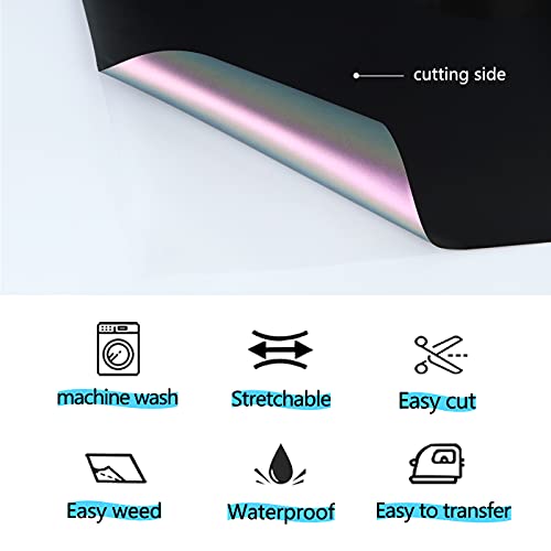 Image of Guangyintong Chameleon HTV Rolls, 12 inch x 8ft Purple to Green Iron on Vinyl for T-Shirts, Changing Color Heat Transfer Vinyl for All Cutter Machines, Easy to Cut & Weed for DIY Design