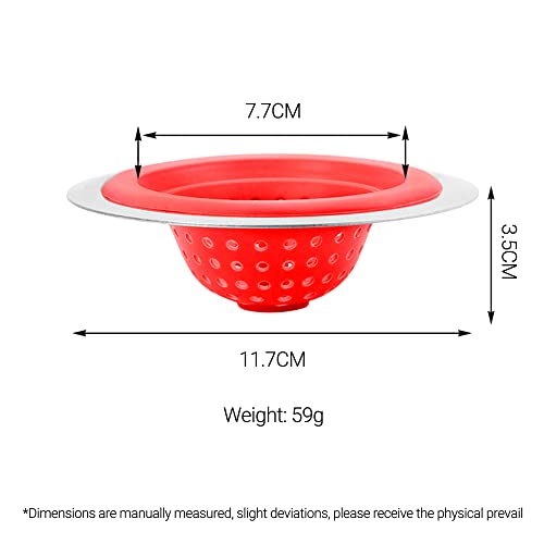 Colador para fregadero de cocina de silicona rojo 4.6 pulgadas miniatura 2