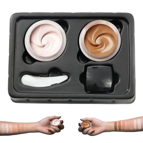 Cubra de tatuaje Implaz de maquillaje, 10 g de tatuaje de de doble color, corrector impermeable a prueba de agua para cicatrices, manchas y vitiligo, maquillaje de tatuajes