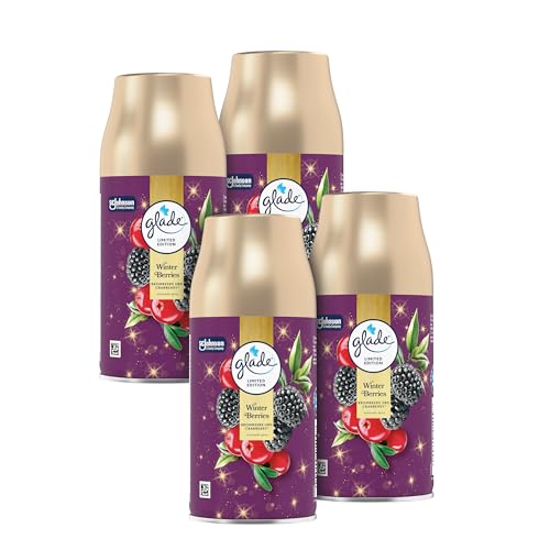 Glade (Brise) Automatic Spray Nachfüller für Lufterfrischer Gerät, Lang Anhaltender Geruchsentferner, Duftspray für Zuhause,Winter Berries, 4x269ml