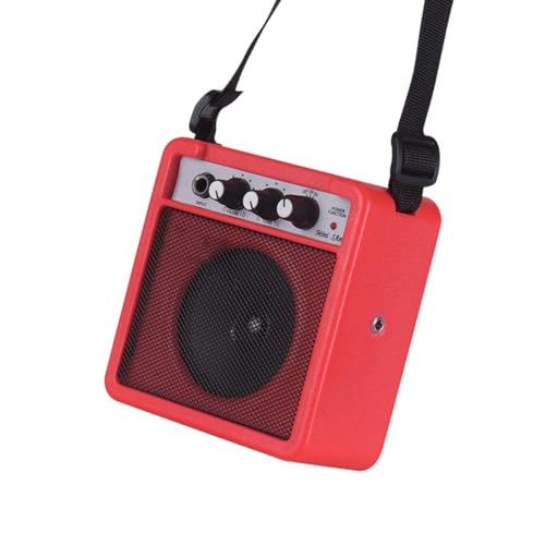 SPYMINNPOO Mini Guitar Amp Speaker 5W Lightweight Portable Amp for Musicians on the Go Yellow (Red)