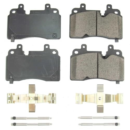 Image of PowerStop Front Brake Pads for Chevrolet Corvette 2020-25 - Z17 Ceramic Brake Pads with Installation Hardware, 17-8007