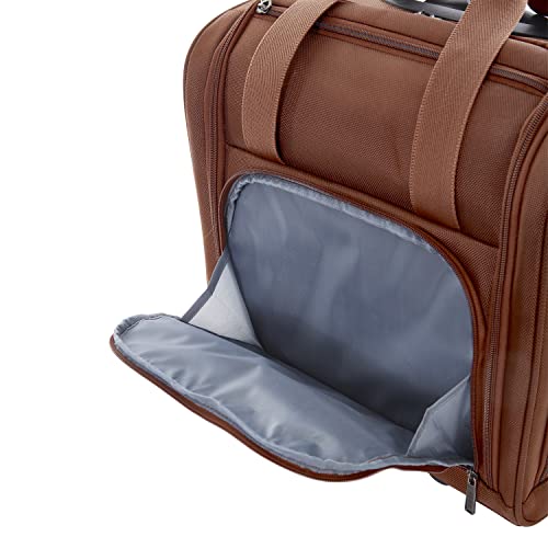 Image of TPRC 15 inch Underseat Carry-On Luggage Airline Approved Personal Item with USB Charging Port, Brown