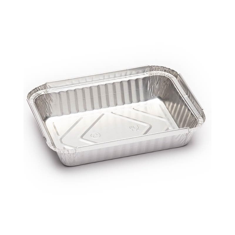 BALSAT Envase de Aluminio Rectangular – 500 Uds con Tapas Incluidas, Perfecto para Catering, Comidas Rápidas y Restaurantes, Resistente y Práctico