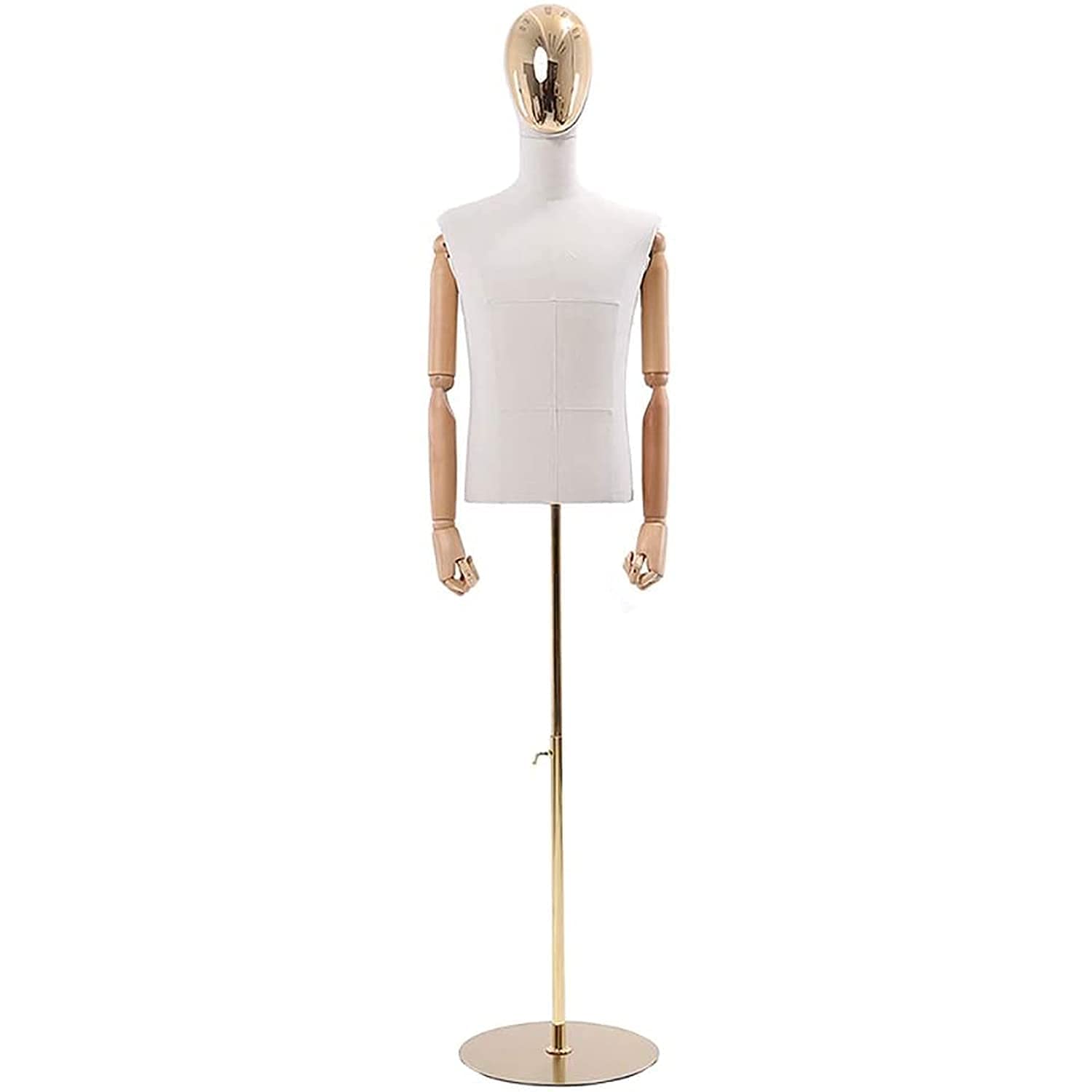 Buy Male Upper Torso Mannequin Manikin, Sewing Mannequin, With Wood Arm& Round Metal Base, Male