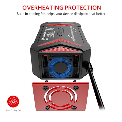 BESTEK 300W Pure Sine Wave Power Inverter - DC 12V to 110V AC Car Converter Plug Adapter Outlet with PD30W USB-C Fast Charger - Vehicle Cigarette Lighter Adapter for Laptop - Image 4